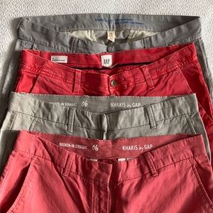 Gap pants size 6 2 x Linen Khakis & 2x Girlfriend